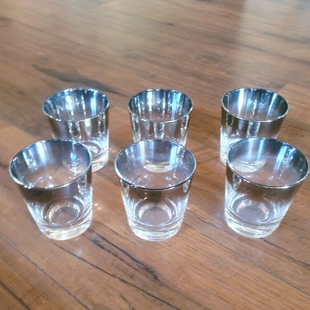 Vitreon Queens Luster Mercury Fade Old Fashion Glasses‎ Set of 6
